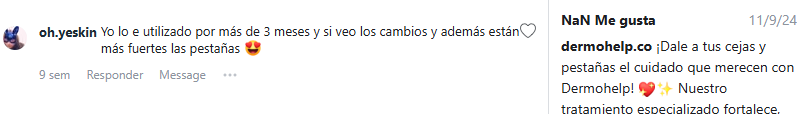 Testimonio Serum cejas y pestañas